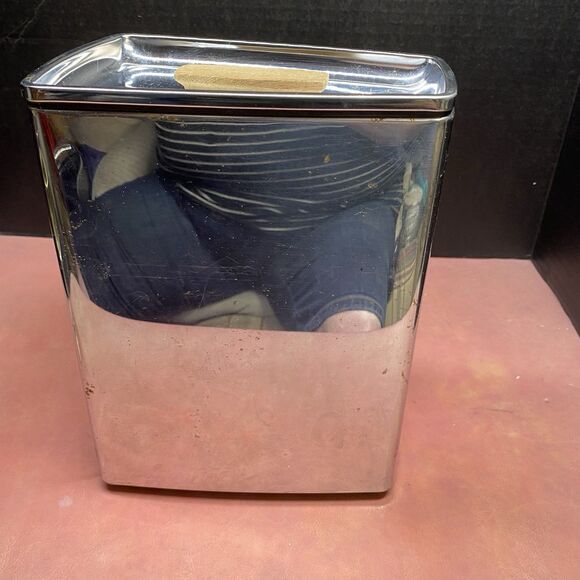 Lincoln BeautyWare MCM Retro 3 Canister Set with 3 Lids Vintage Stainless Steel - Picture 13 of 16